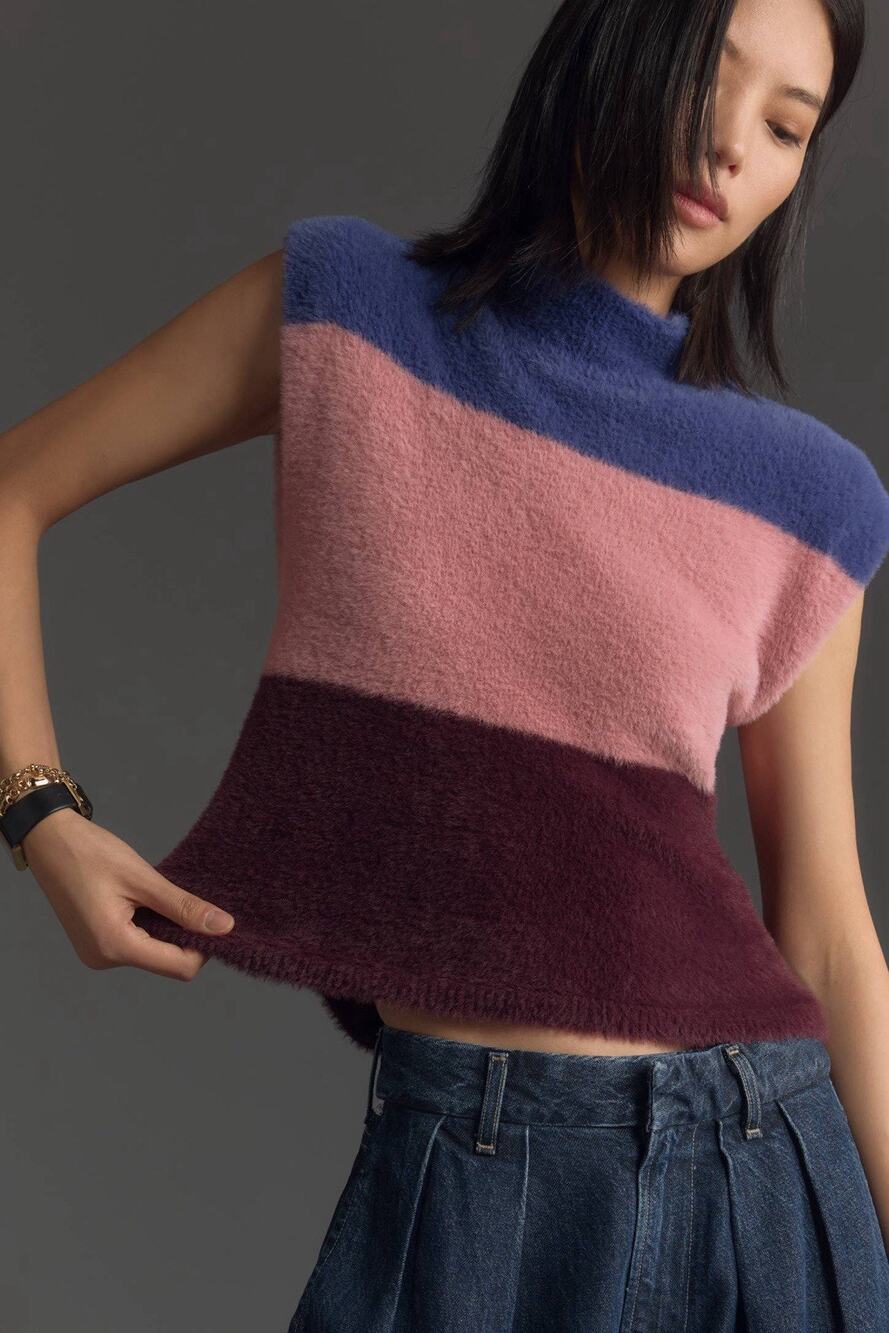 Anthropologie MAEVE Colorblock Pullover Sweater Vest - Size M
